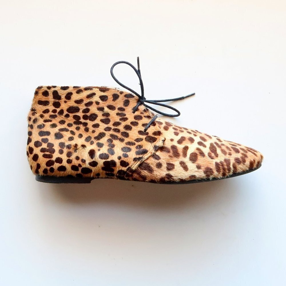 Isabel Marant Etoile Leopard Cheetah Calf Hair Lace-up Ankle Boots Booties 7.5 - Picture 9 of 16